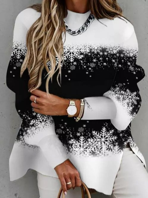 Round Neck Sweatshirt Plus Si...