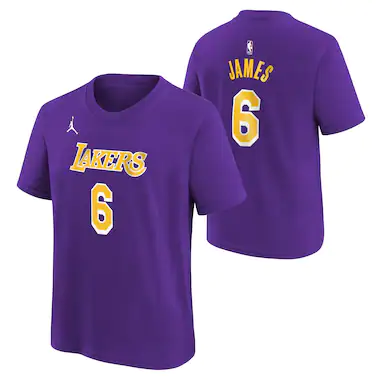 Maglietta dei Los Angeles Lakers Jordan con nome e numero - LeBron James - Youth