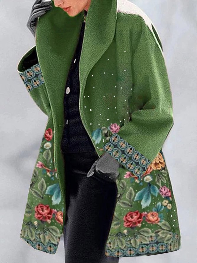 Printed Floral Casual Outerwe...