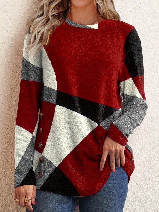 Color Block Round Neck Shirts...