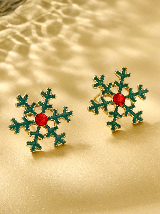 Simple Rhinestone Snowflake E...