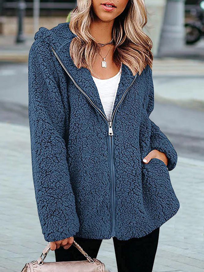 Flannel Zipper Loosen Outerwe...