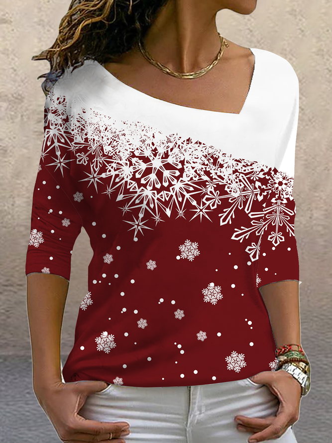 geometric gradient top T-shir...