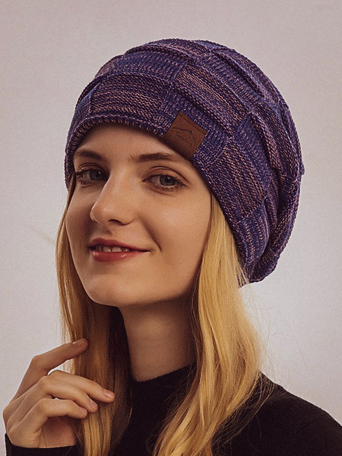 Casual Mixed Color Knitted Wa...