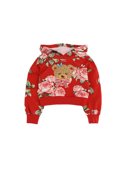 Teddy bear and roses cotton sweatshirt