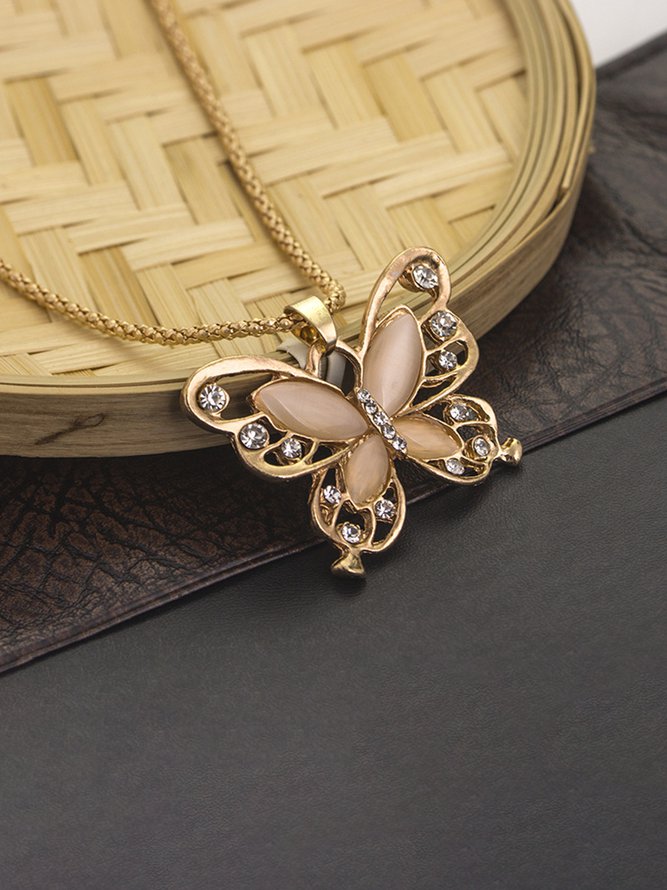 Butterfly Opal Sweater Neckla...