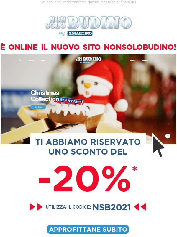 Sul Nuovo Sito NonSoloBudino per te sconto 20%