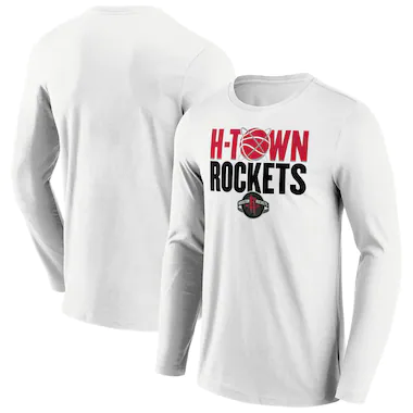 T-shirt a maniche lunghe con grafica iconica Hometown con marchio Houston Rockets Fanatics - Uomo