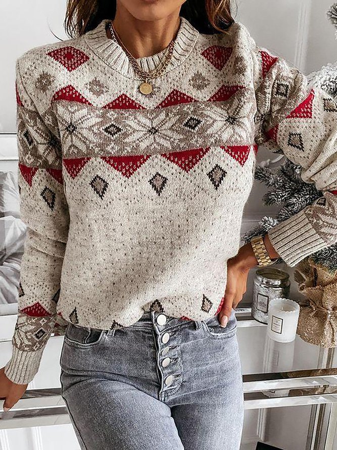 Printed Long Sleeve Round Nec...
