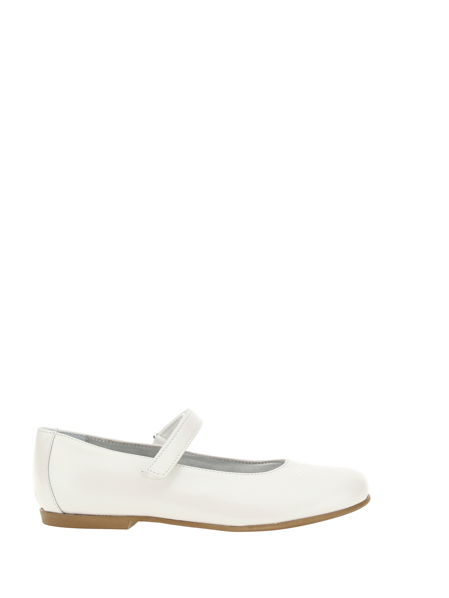 Leather ballet flats with logo
