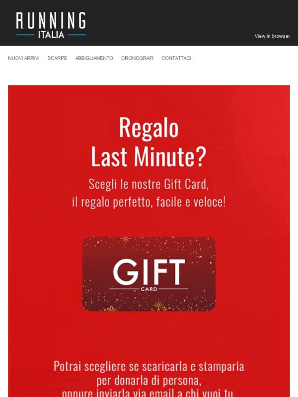 In ritardo per il Natale? Regala una Gift Card!