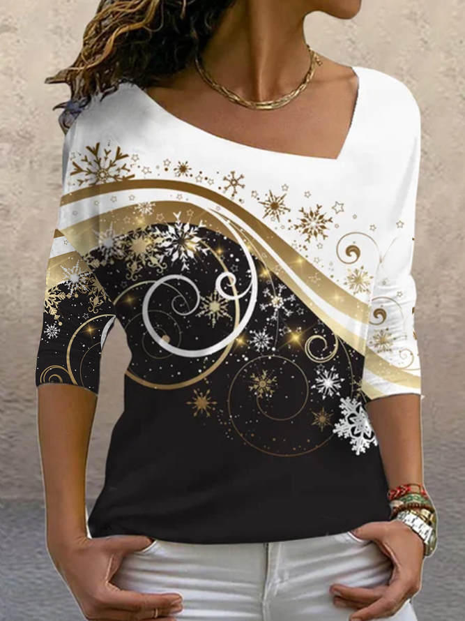 snowflake casual top t-shirt ...