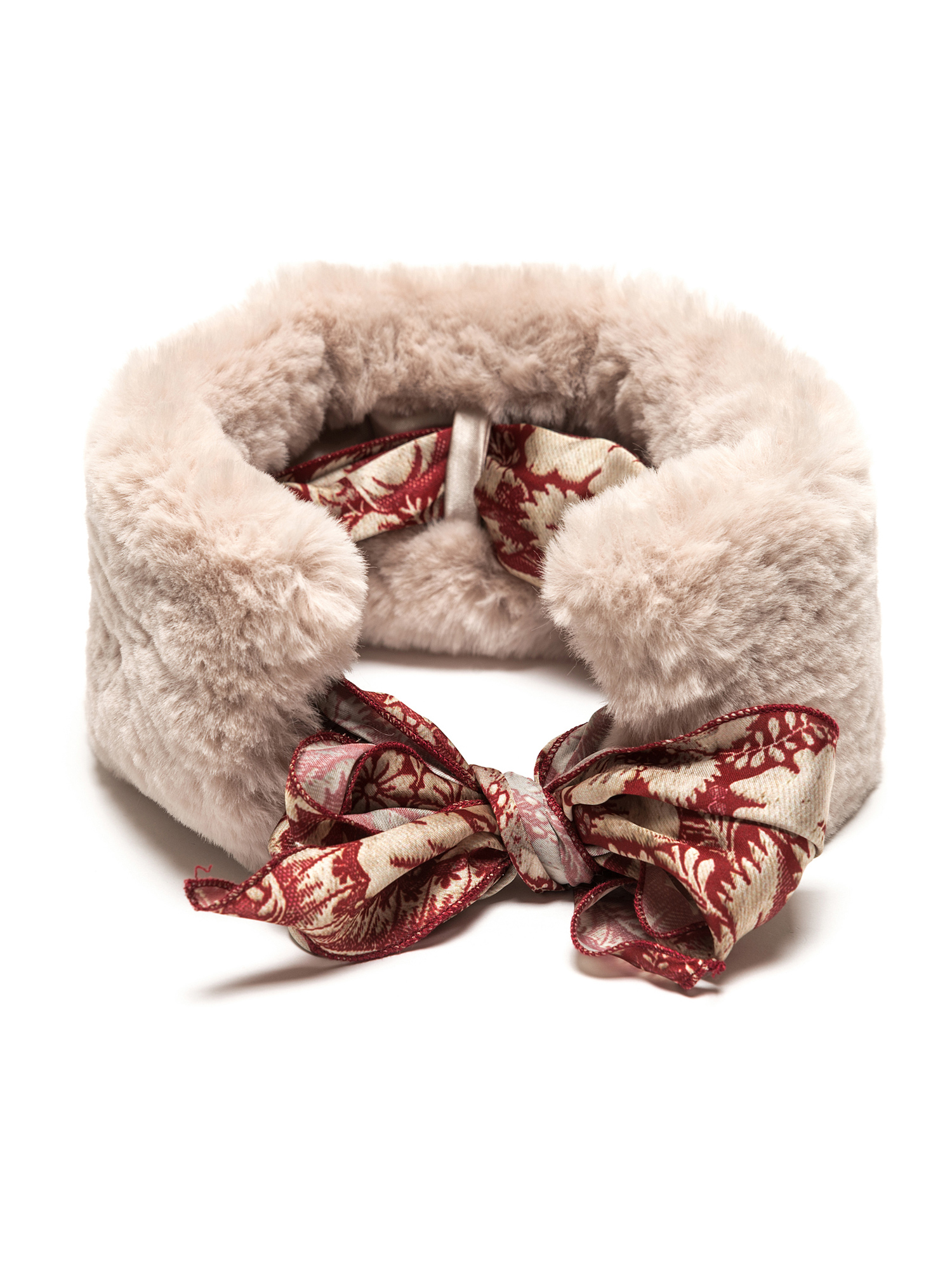 Patchwork faux beaver fur collar