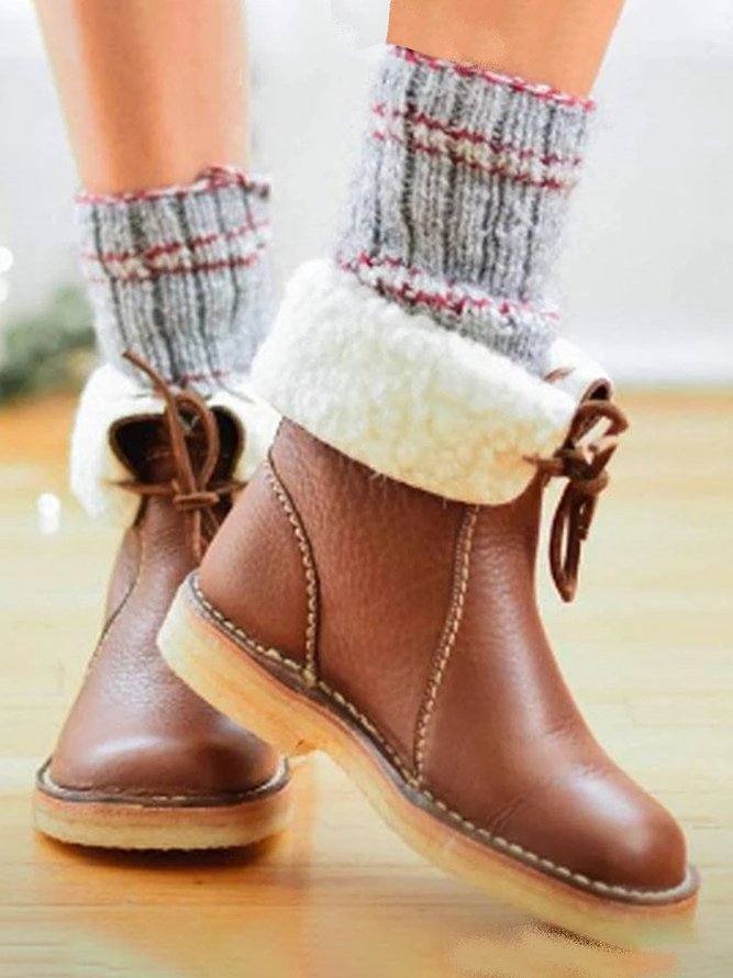 Up Plus Velvet Warm Ankle Boo...