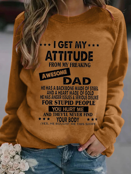 Dad Letter Crew Neck Shirts &...