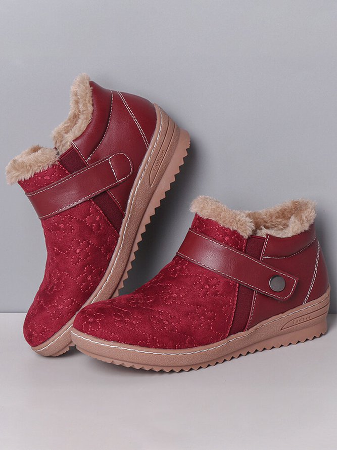 Stitching And Velvet Warm Sho...