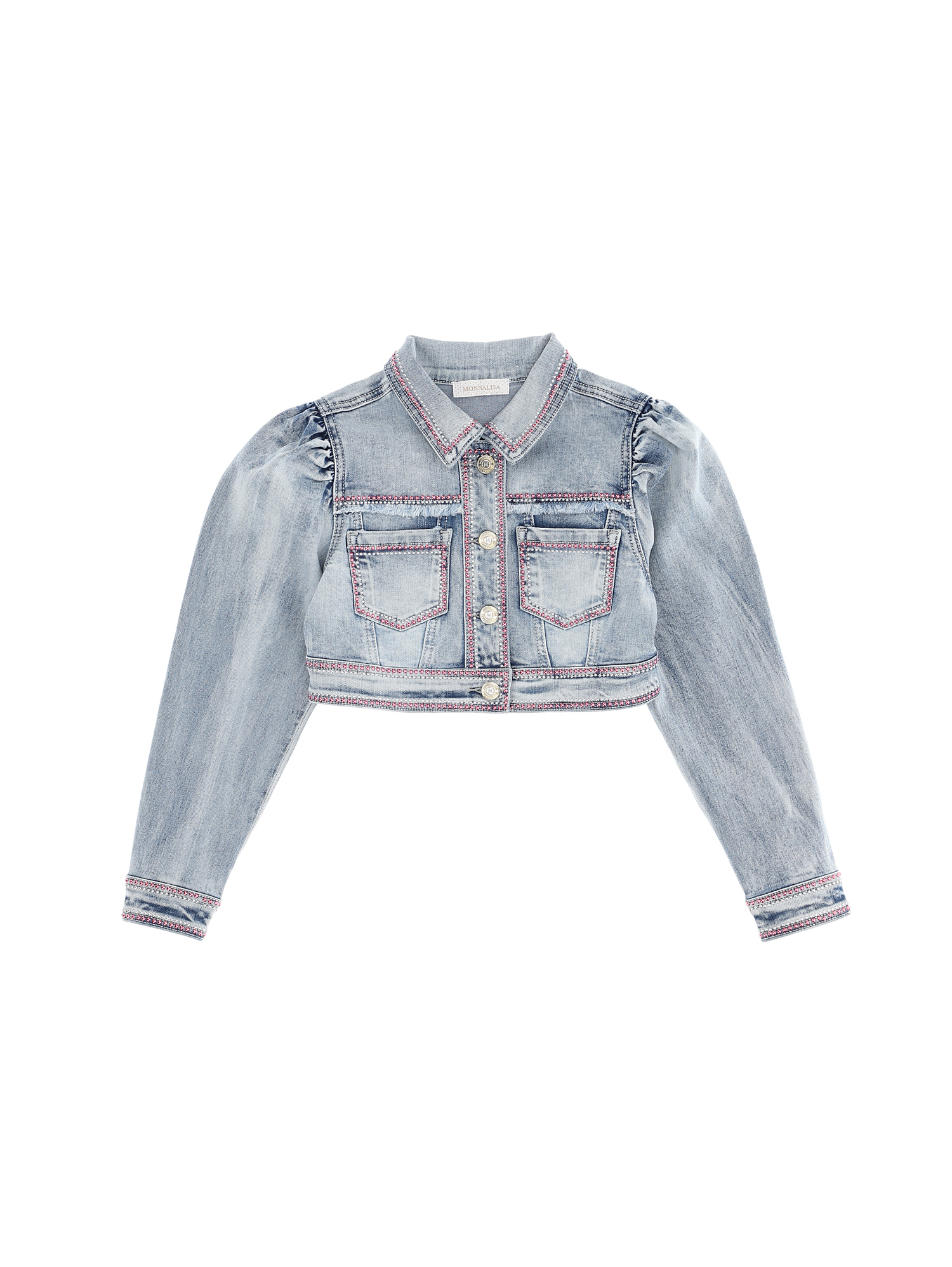 Denim jacket with crystals