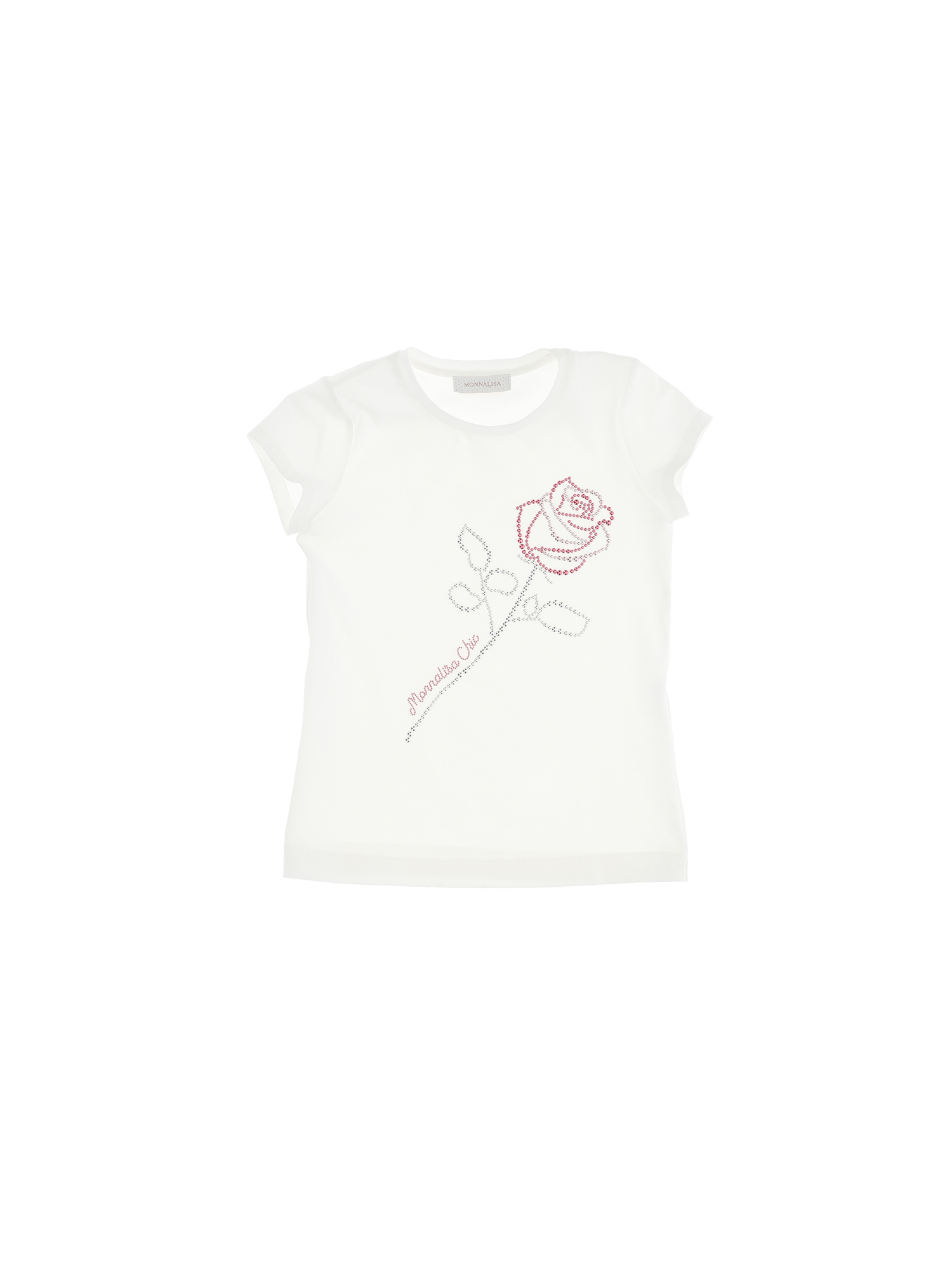 Rose jersey T-shirt with studs