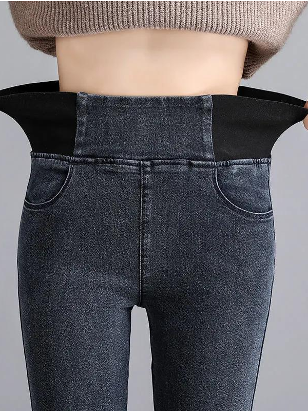 Stretch High Waist Cotton Ski...
