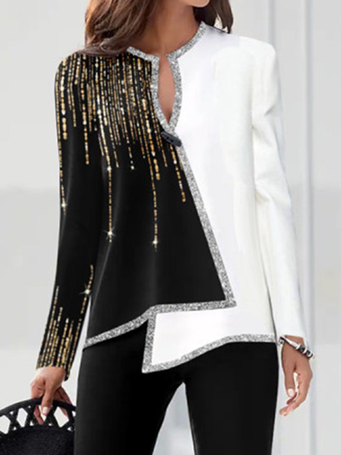 Asymmetric Loosen Shirts & To...