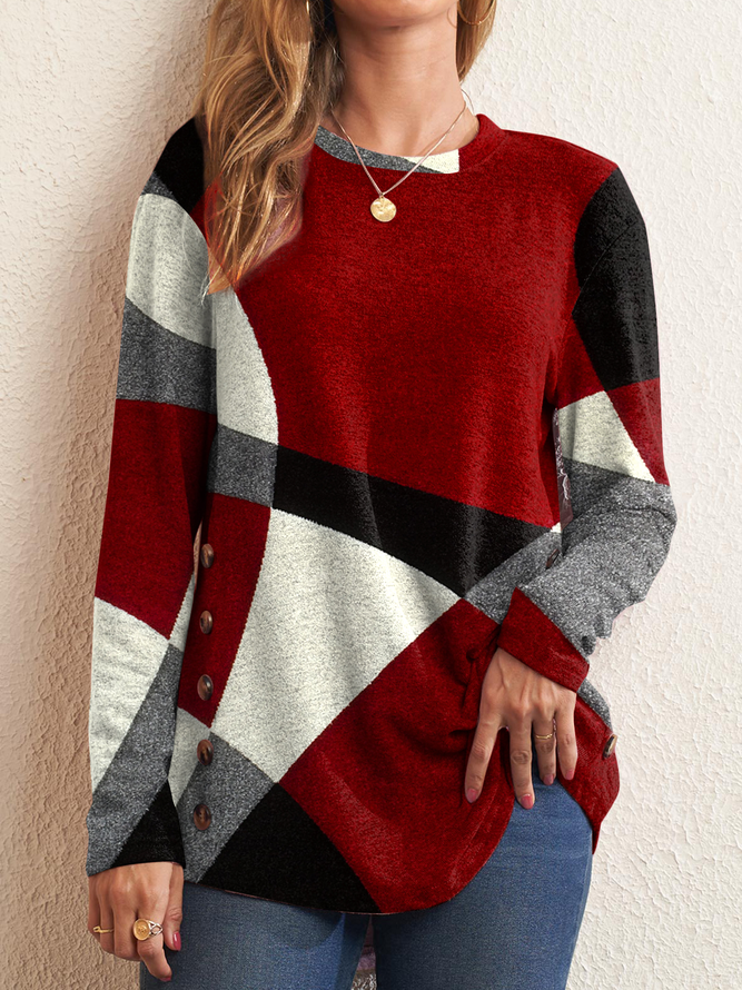 Color Block Round Neck Shirts...