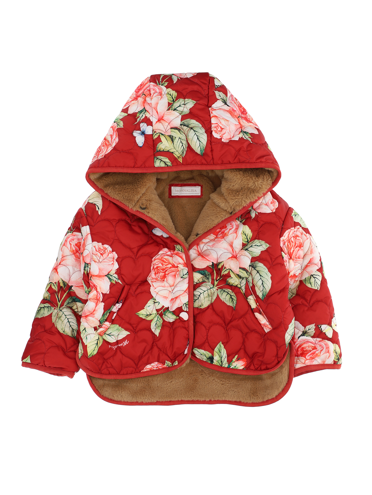 Rose print nylon jacket
