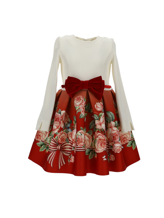 Neoprene dress with bows
