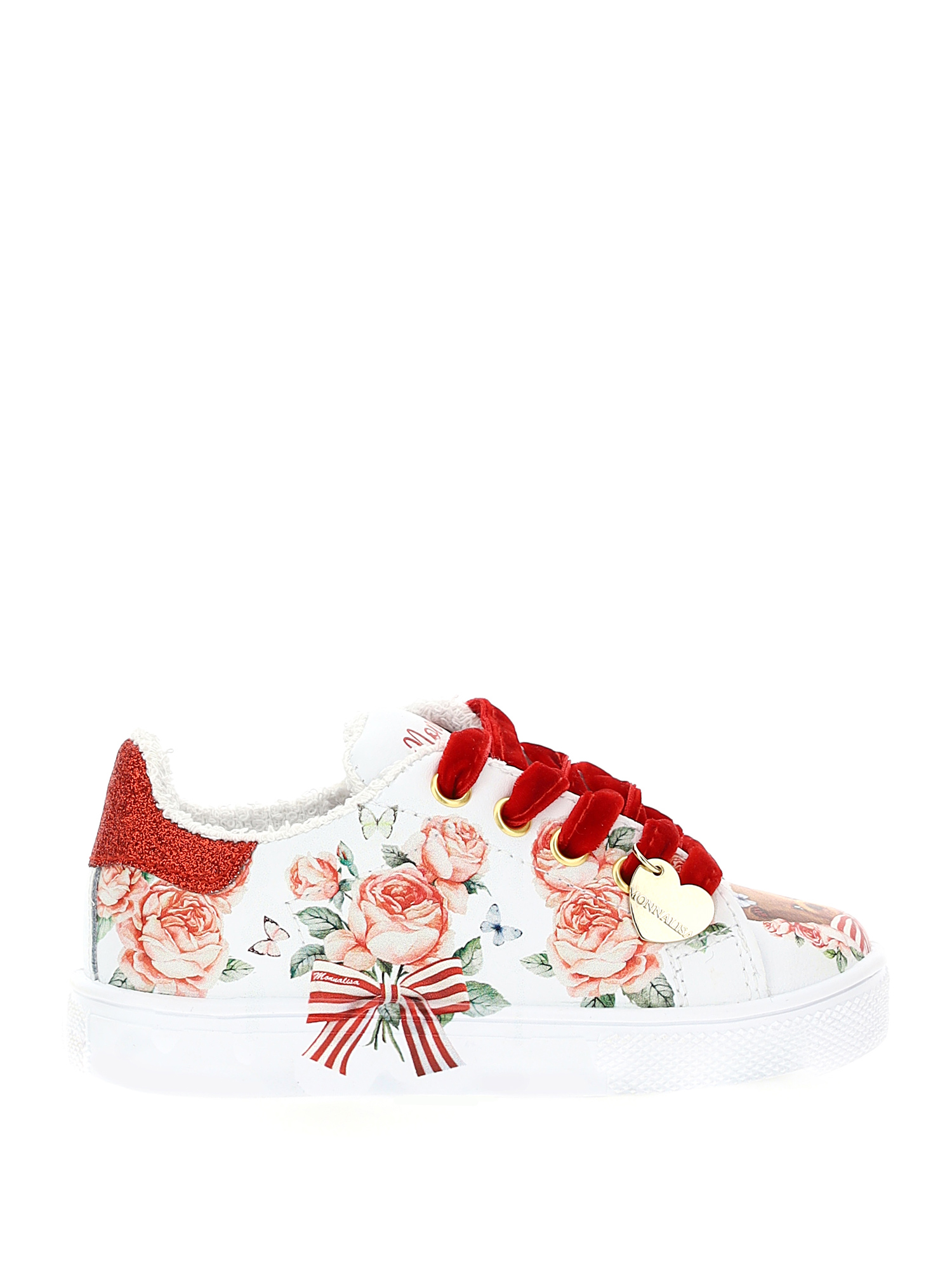 Leather sneakers with roses