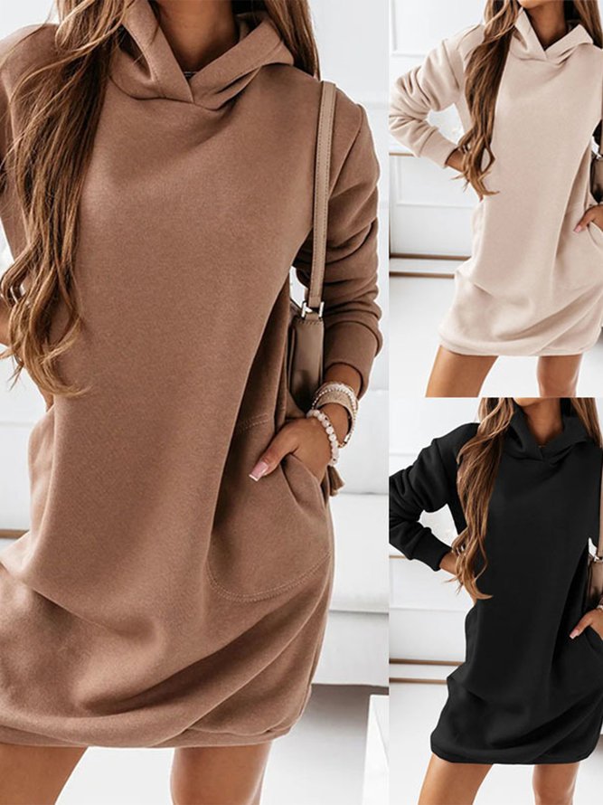        Simple chic hoodie dre...