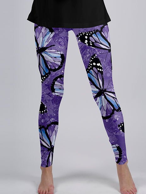 Skinny Elastic Waist Printed ...