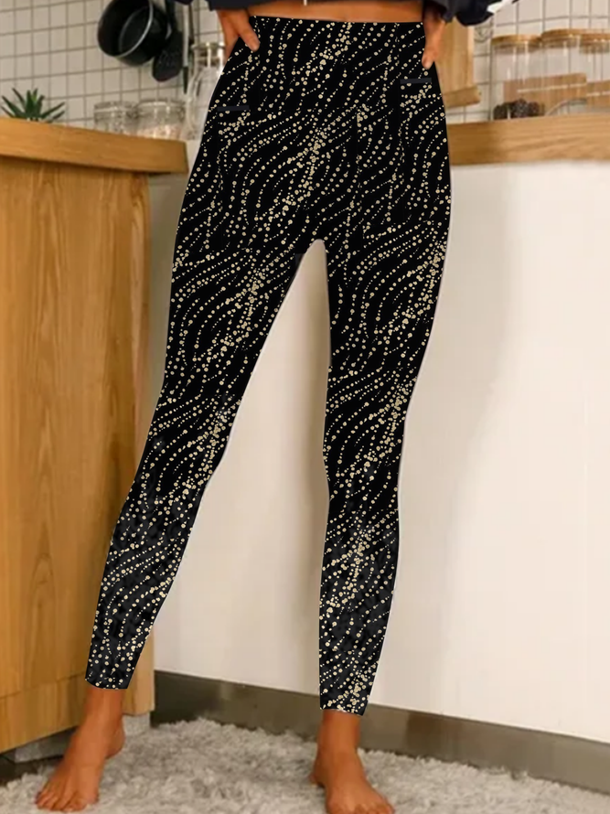 with glittering printing Legg...