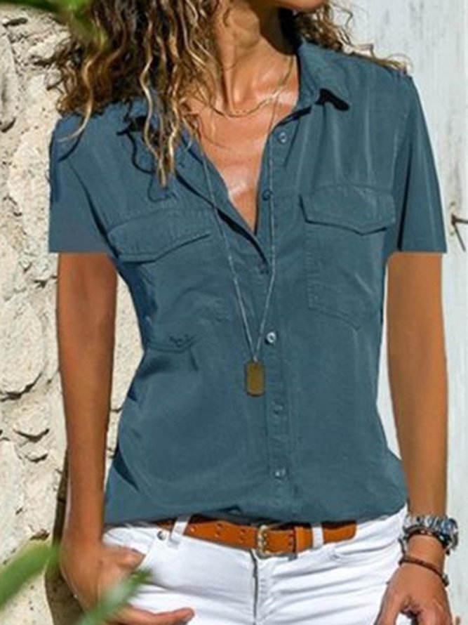 Blouses Casual Short Sleeve T...