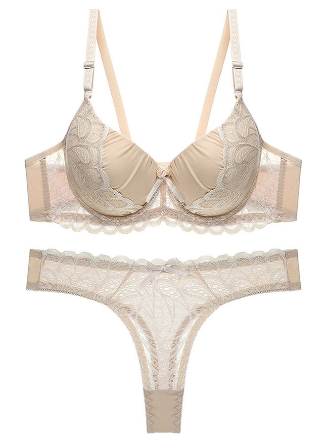 Sexy Gathered Bra Thong Panty...