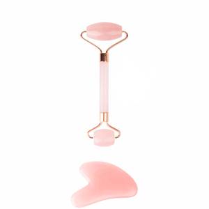 brushworks HD Rose Quartz Resin Roller & Gua Sha