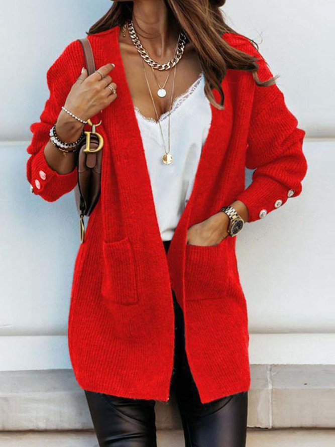 Sleeve Open Front Cardigan Ou...