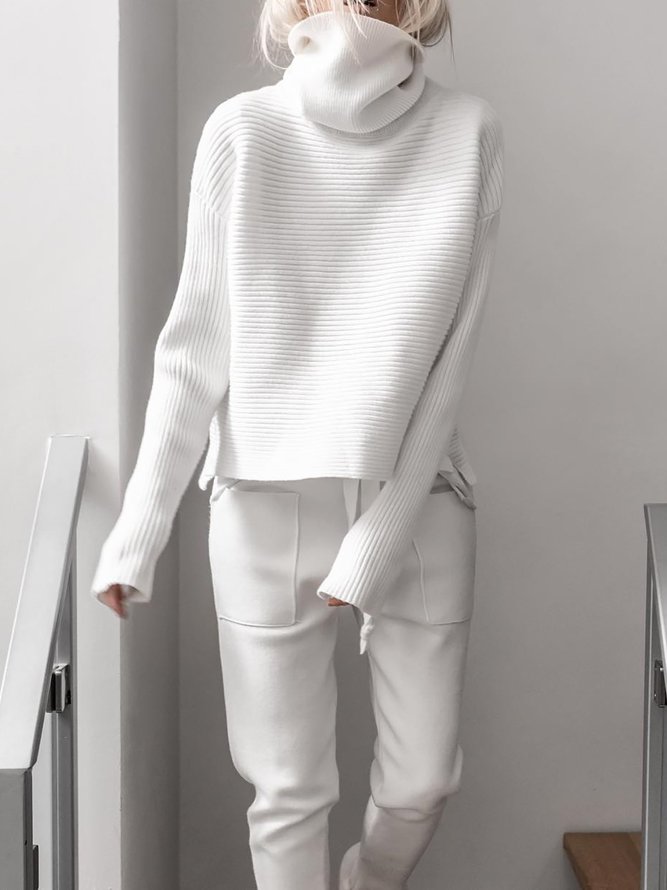 Turtleneck Knitted Two Pieces...