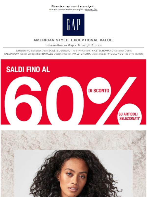 FINO AL 60% DI SCONTO SUGLI ARTICOLI IN SALDO!