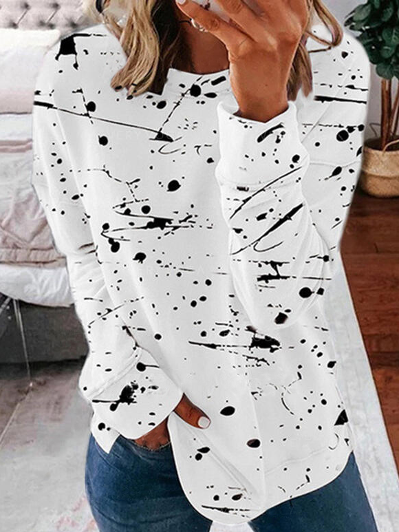 Blends Abstract Crew Neck Swe...