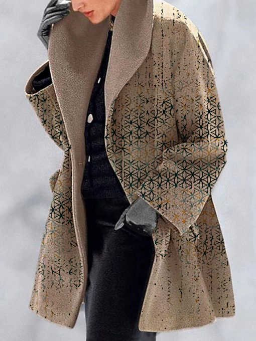 Geometric Lapel Loosen Casual...
