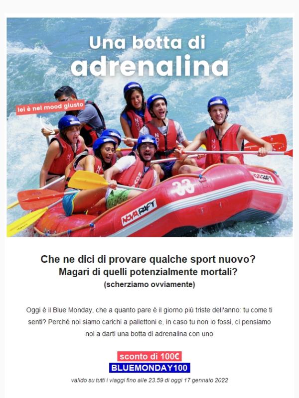 Blue Monday? Fatti un viaggio (con 100€ di sconto)