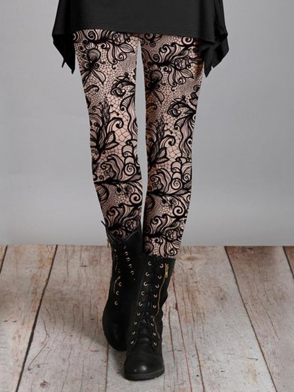 Printed Vintage Skinny Long P...