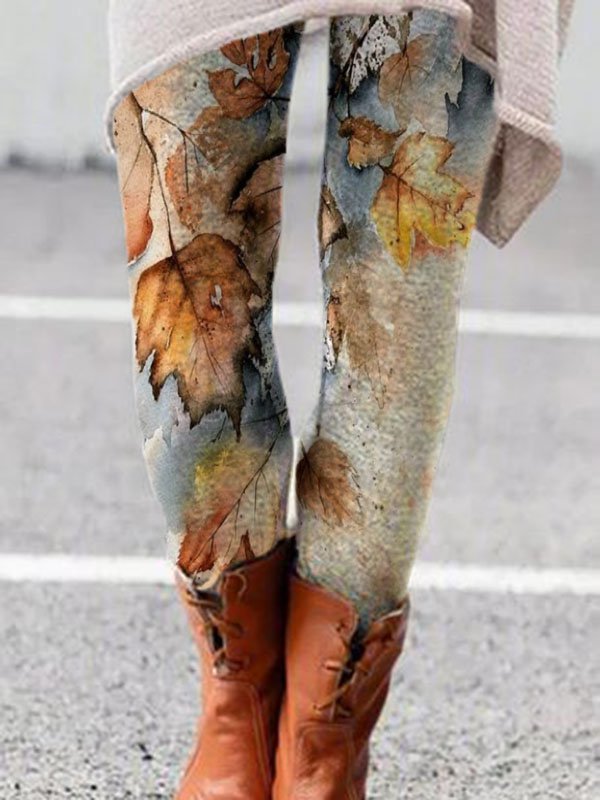 Casual Leaves Printed Sheath ...