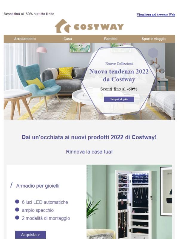 ❤️Nuovi arrivi per l’anno nuovo 2022 da Costway!⛺