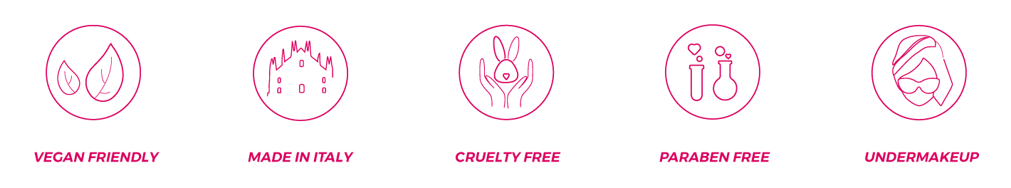 Vegan Friendly, Paraben free, Cruelty free, Made in Italy