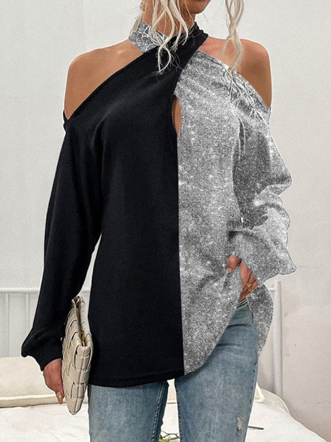party top Plus Size Gliter Se...