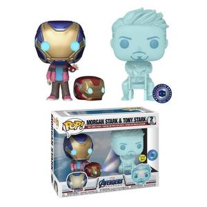 PIAB EXC MARVEL MORGAN & HOLOGRAM TONY STARK CON CASCO EXC FUNKO POP! VINYL 2 PACK