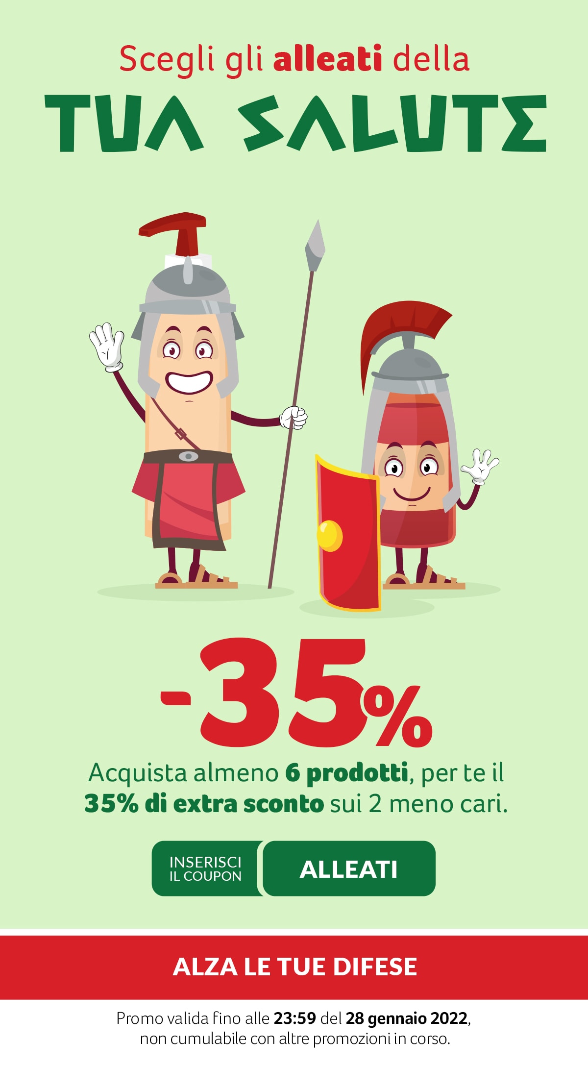-35% sui 2 prodotti meno cari con coupon ALLEATI