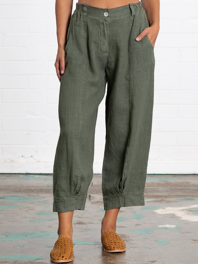 Daily Loose Capri Pants With ...