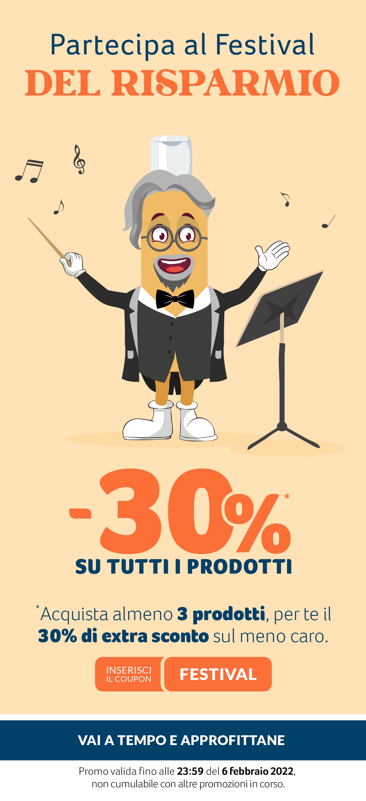 -30% su 3 prodotti con coupon FESTIVAL