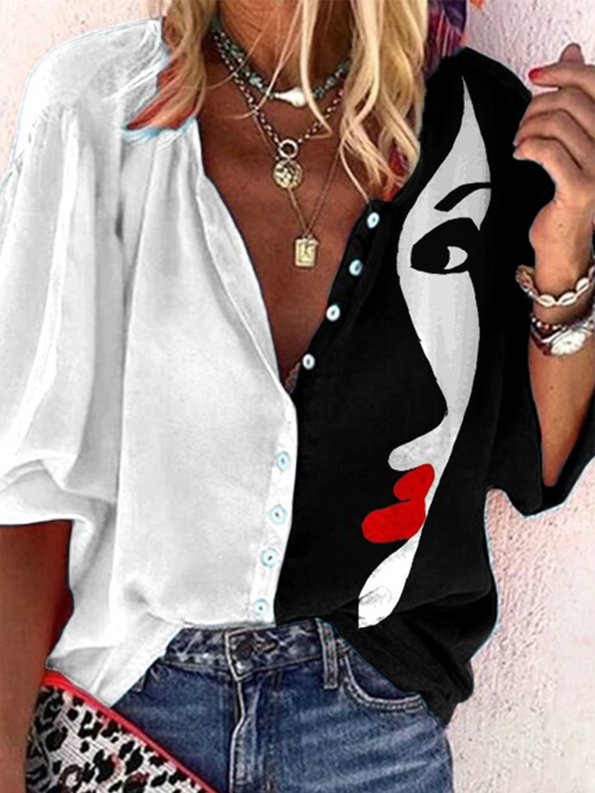 Abstract Cotton-Blend Shirts ...